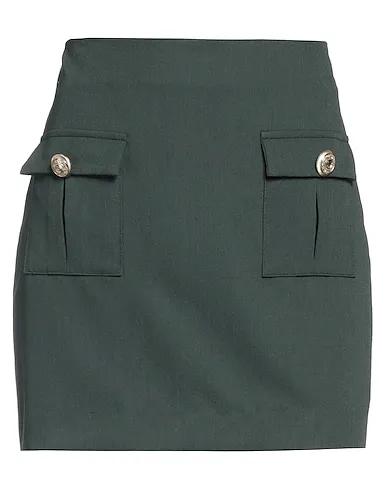Green Cotton twill Mini skirt