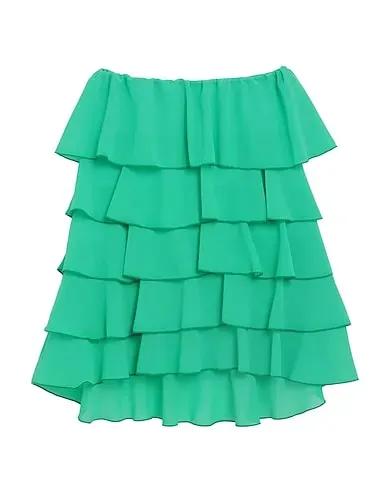 Green Crêpe Midi skirt