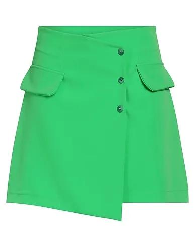 Green Crêpe Mini skirt