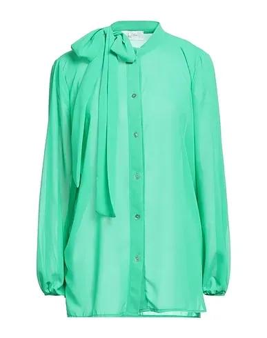 Green Crêpe Shirts & blouses with bow