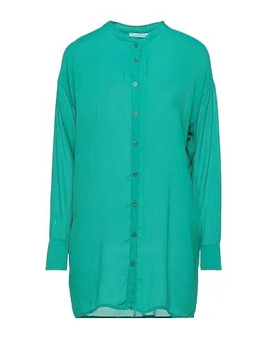 Green Crêpe Solid color shirts & blouses