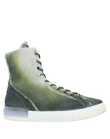 Green Gabardine Sneakers