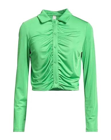 Green Jersey Solid color shirts & blouses