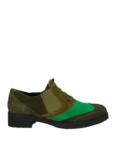 Green Leather Laced shoes