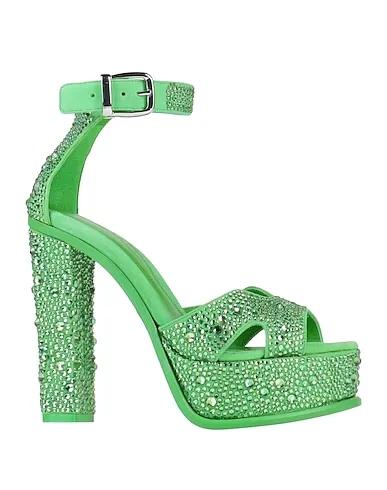 Green Leather Sandals