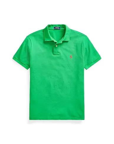 Green Piqué Polo shirt SLIM FIT MESH POLO SHIRT

