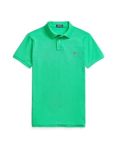 Green Piqué Polo shirt SLIM FIT MESH POLO SHIRT

