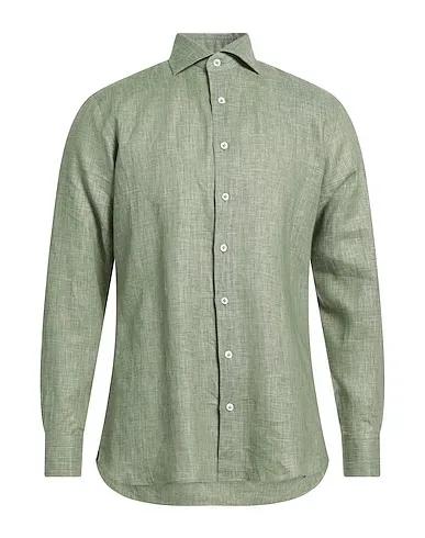 Green Plain weave Linen shirt