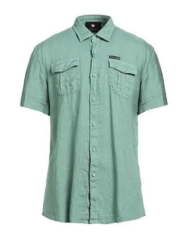 Green Plain weave Linen shirt
