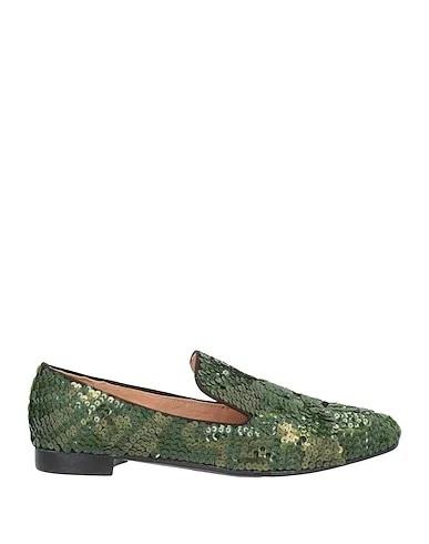 Green Plain weave Loafers