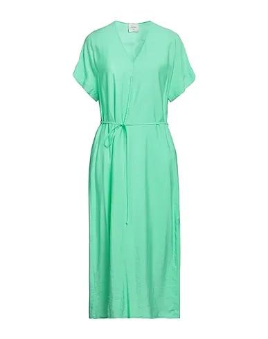 Green Plain weave Midi dress