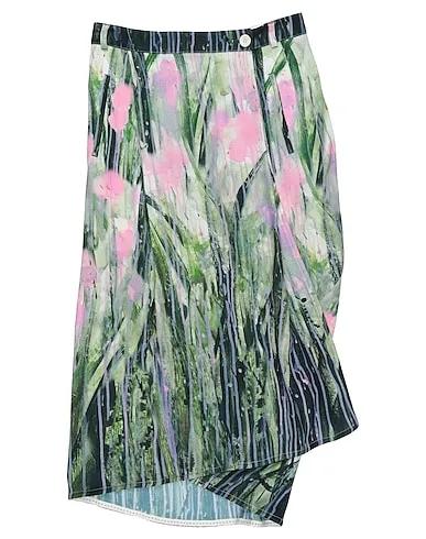 Green Plain weave Midi skirt