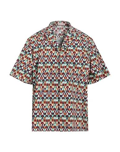 Green Plain weave Patterned shirt