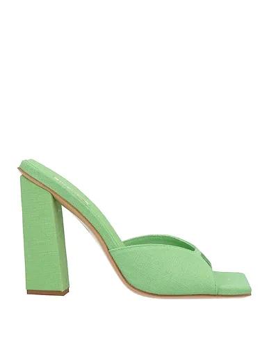 Green Plain weave Sandals