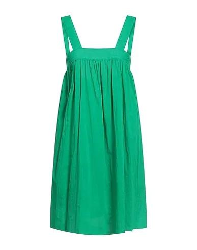 Green Plain weave Short dress