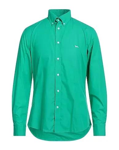 Green Plain weave Solid color shirt