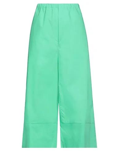 Green Poplin Cropped pants & culottes