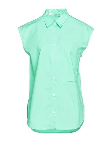Green Poplin Solid color shirts & blouses