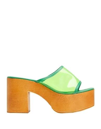 Green Sandals VINYL PLATFORM CLOGS
