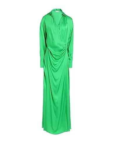 Green Satin Long dress