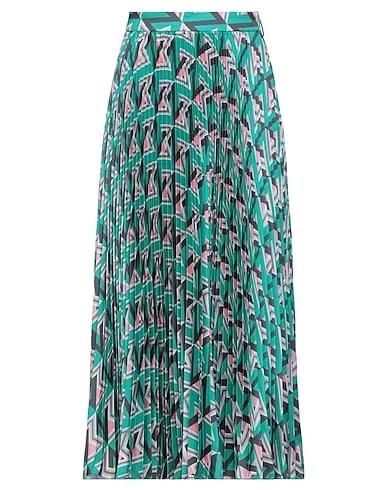 Green Satin Midi skirt