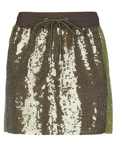 Green Satin Mini skirt