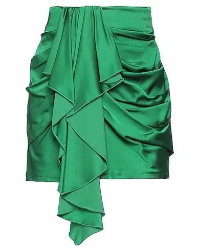 Green Satin Mini skirt