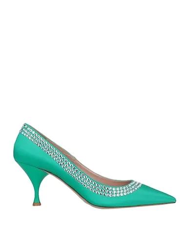 Green Satin Pump