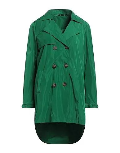 Green Techno fabric Double breasted pea coat