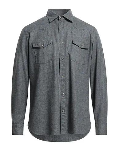 Grey Cool wool Solid color shirt