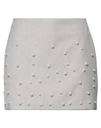 Grey Cotton twill Mini skirt