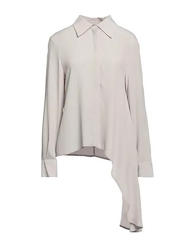 Grey Crêpe Solid color shirts & blouses