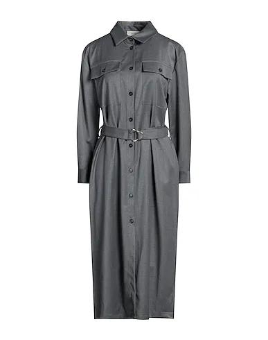 Grey Gabardine Midi dress
