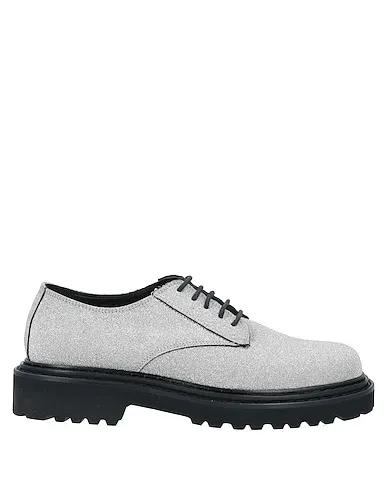 Grey Leather Laced shoes