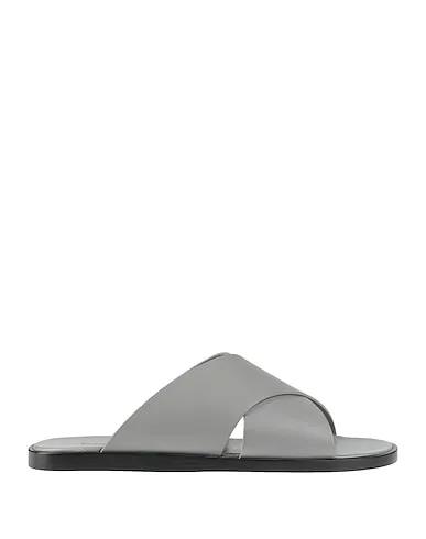 Grey Leather Sandals