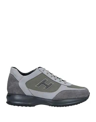 Grey Leather Sneakers