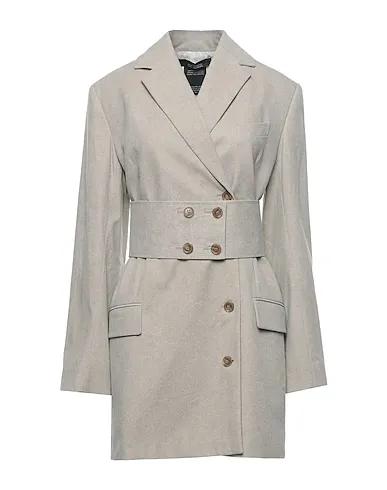 Grey Plain weave Double breasted pea coat