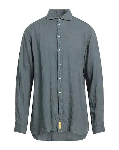 Grey Plain weave Linen shirt