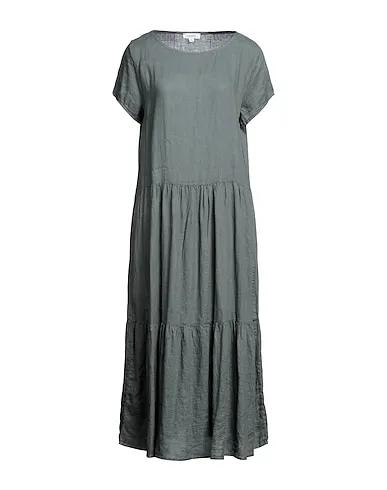 Grey Plain weave Midi dress