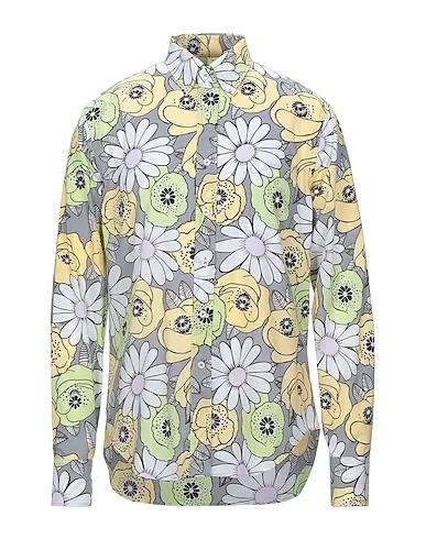 Grey Plain weave Patterned shirt