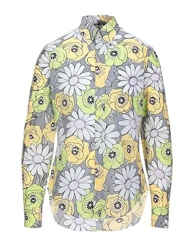 Grey Plain weave Patterned shirt