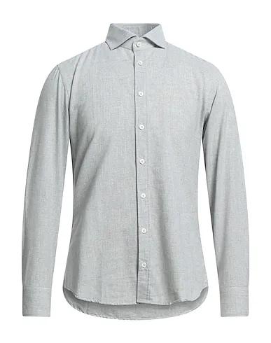 Grey Plain weave Solid color shirt
