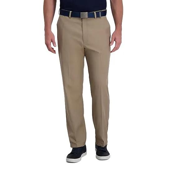 Haggar Men's Cool Right Performance Flex Solid Classic Fit Flat Front Pant-reg. and Big & Tall
