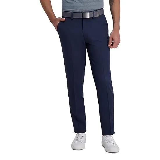 HAGGAR Men's Cool Right Performance Flex Solid Slim Fit Flat Front Pant