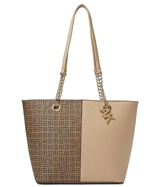 Half Tile Lion Logo Chain Tote