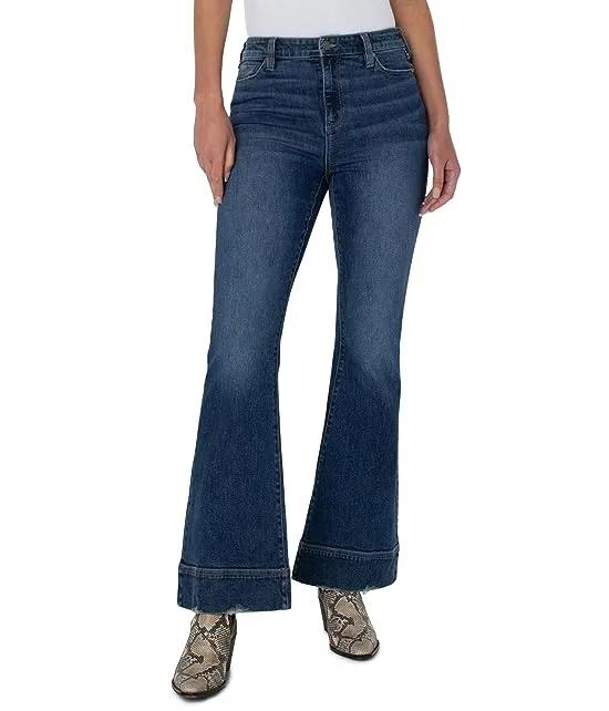 Hannah High-Rise Flare Jeans w/ Wide Hem 32" in Chatfield