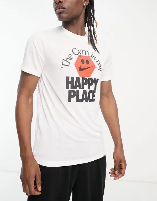 Happy Place T-shirt in white