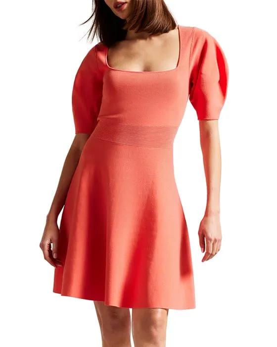 Havliy Puff Sleeve Skater Dress