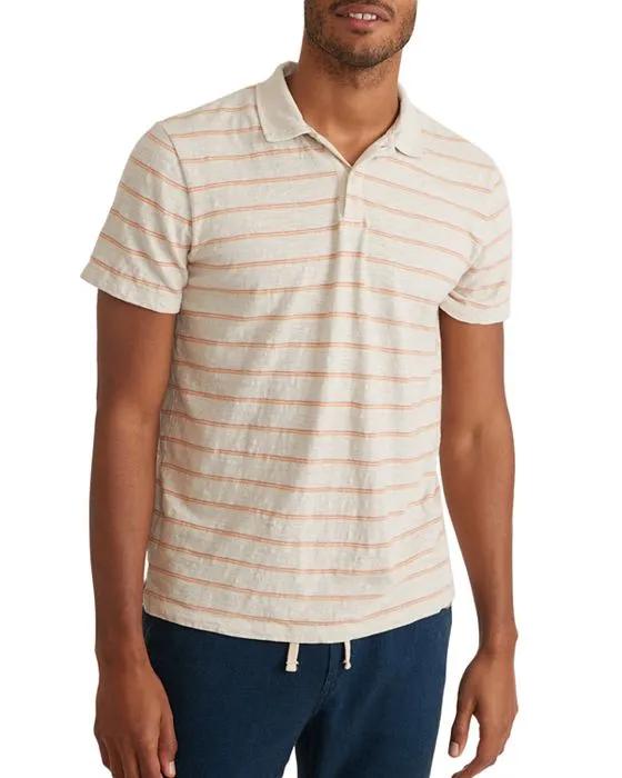 Heavy Slub Striped Short Sleeve Polo Shirt