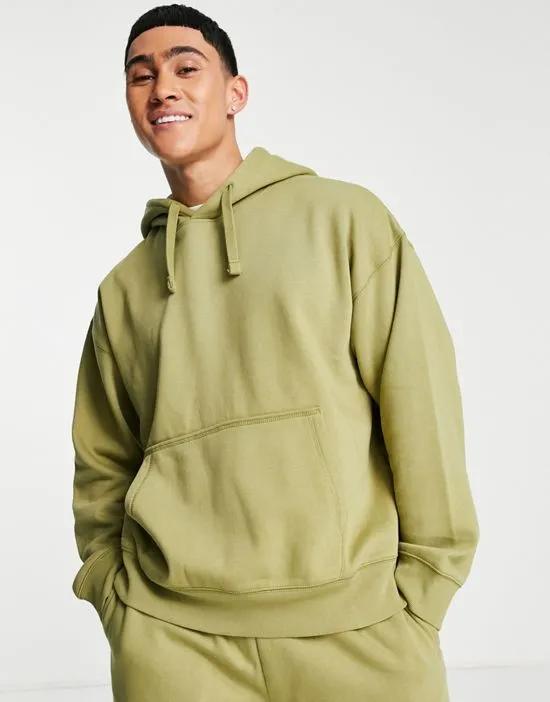 heavyweight oversized hoodie in khaki